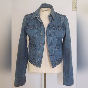 "Rodarte for Target" light/medium wash DENIM JACKET with braided details - SMALL